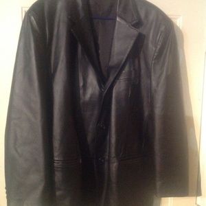 J Ferrar men's leather blazer size large